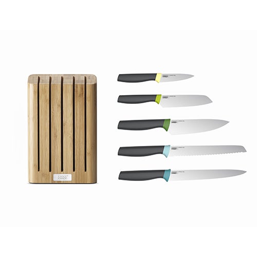 Elevate 6pc Compact Bamboo Knife Block Set_0