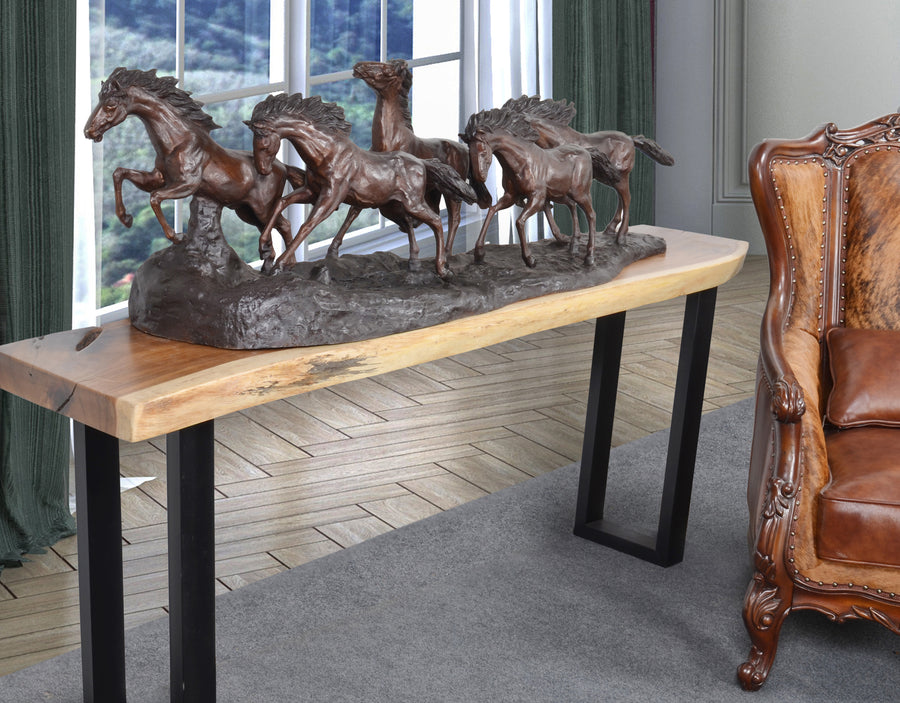 Five Horses Running Bronze Large 67 Inch Wide_0
