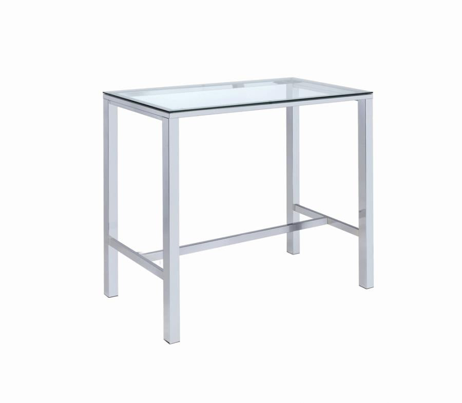Bar Table with Glass Top Chrome_1
