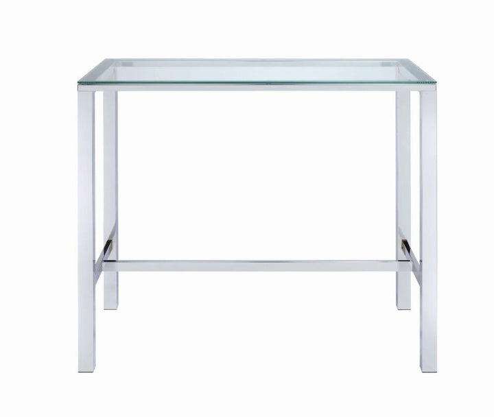 Bar Table with Glass Top Chrome_2