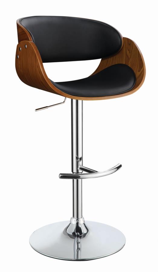 Adjustable Bar Stool Black and Chrome_1