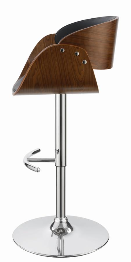 Adjustable Bar Stool Black and Chrome_4