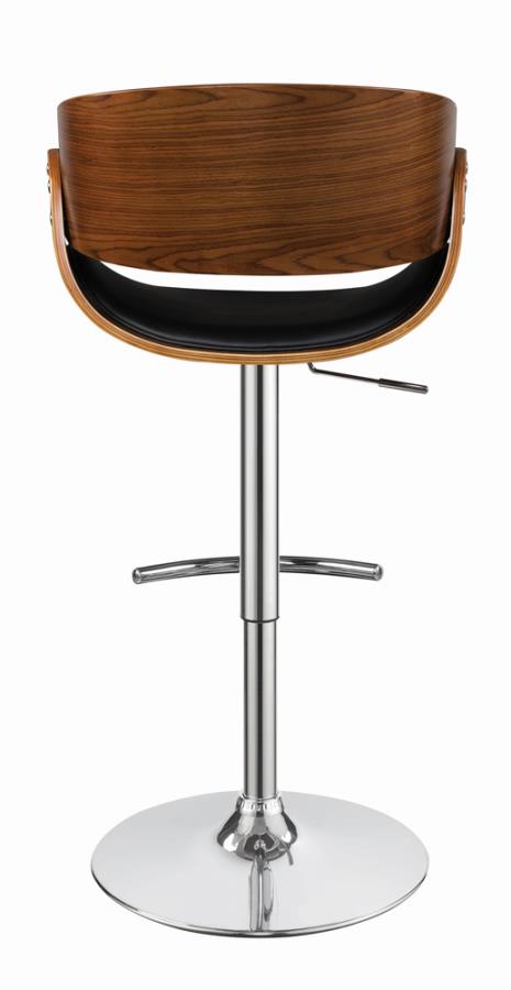 Adjustable Bar Stool Black and Chrome_5