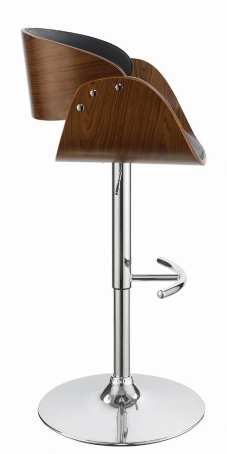 Adjustable Bar Stool Black and Chrome_6