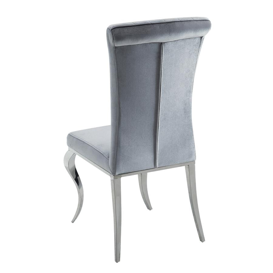 Carone Upholstered Side Chairs Grey and Chrome (Set of 4)_1