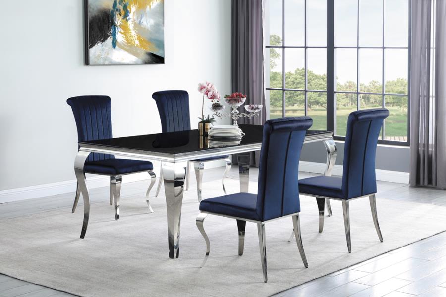Carone Upholstered Side Chairs Ink Blue and Chrome (Set of 4)_5
