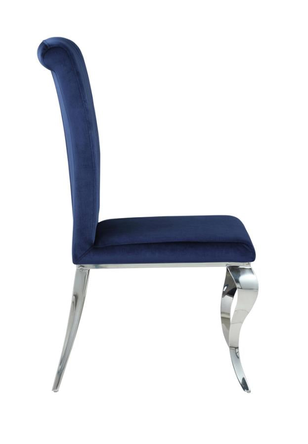 Carone Upholstered Side Chairs Ink Blue and Chrome (Set of 4)_3