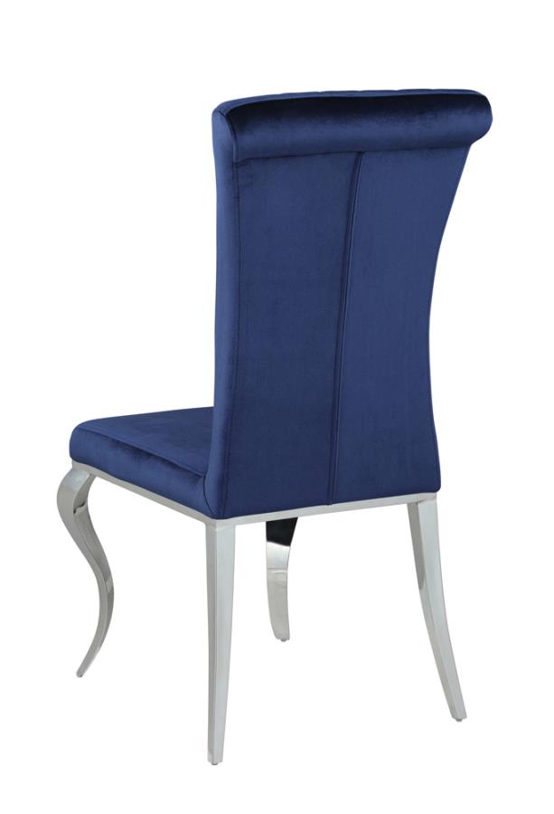 Carone Upholstered Side Chairs Ink Blue and Chrome (Set of 4)_4