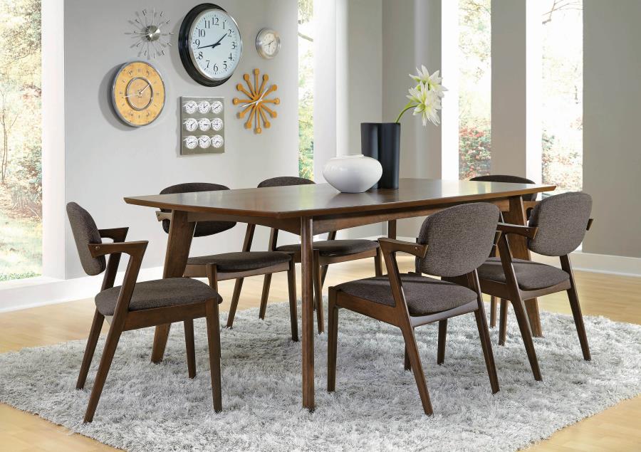 Malone 7-piece Rectangular Dining Set Dark Walnut and Grey_0