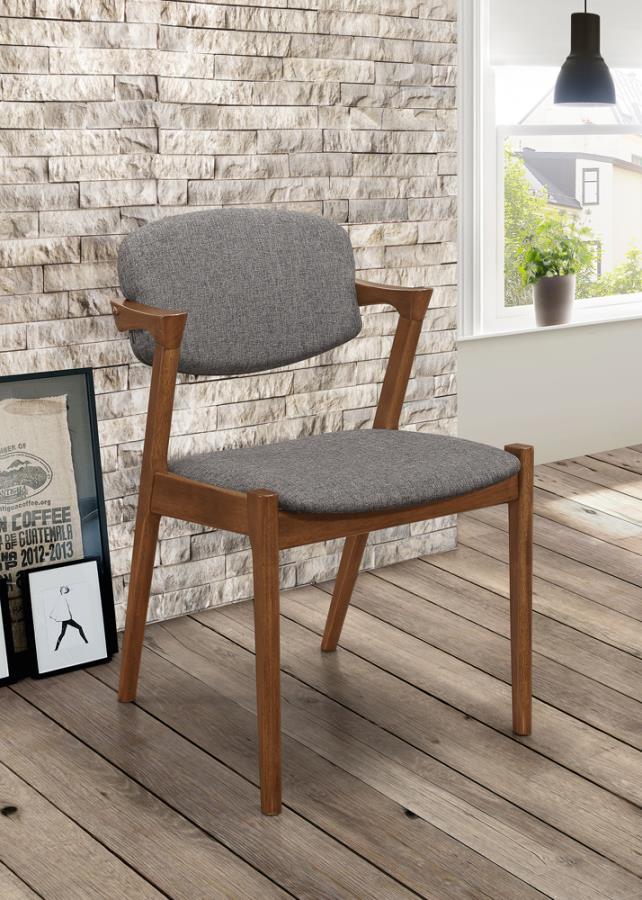 Malone Dining Side Chairs Grey and Dark Walnut (Set of 2)_0