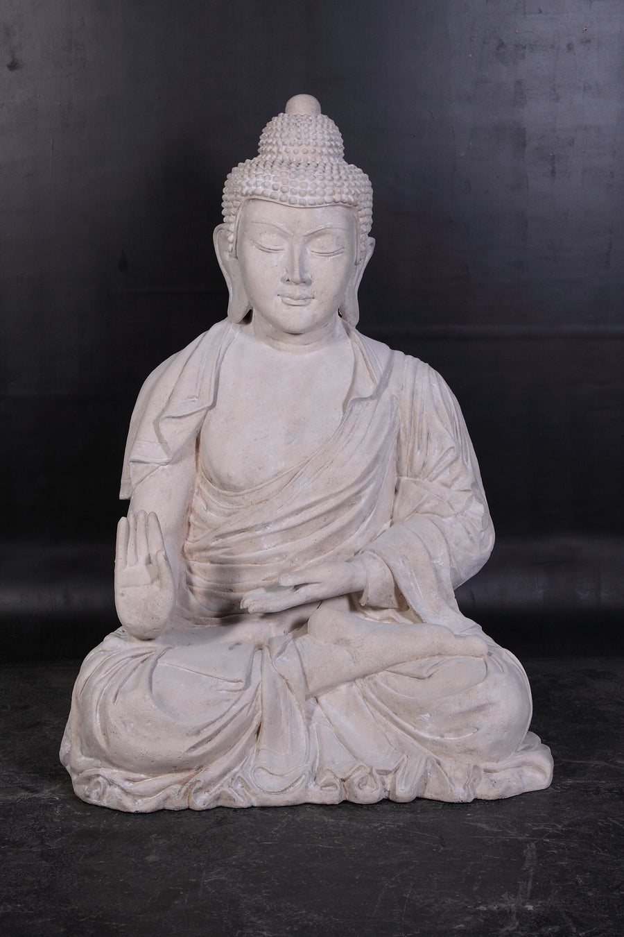 Enlightened Seated Buddha 4 ft in Aged Stone Finish_0