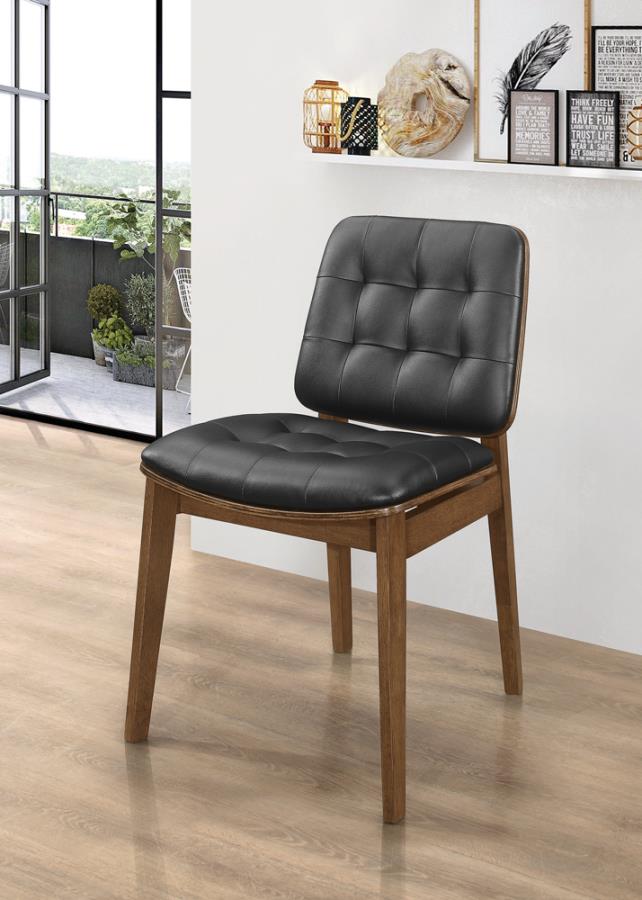 Redbridge Tufted Back Side Chairs Natural Walnut and Black (Set of 2)_0