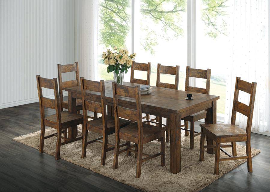 Coleman 9-piece Rectangular Dining Set Rustic Golden Brown_0