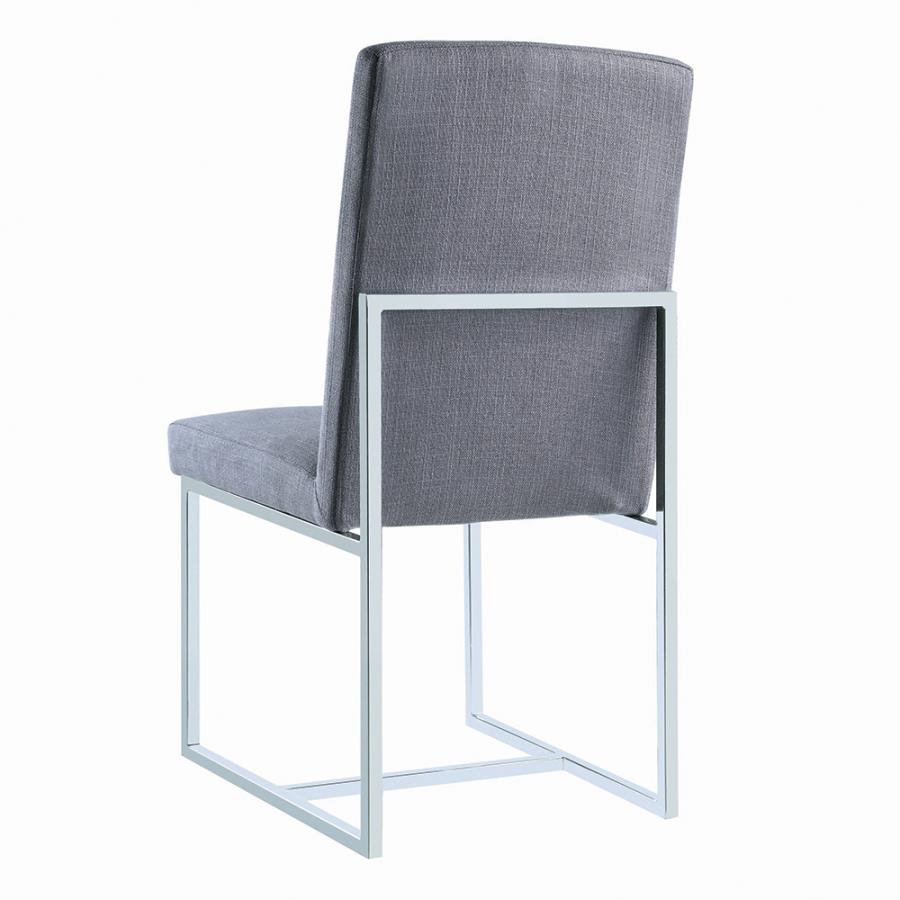 Mackinnon Upholstered Side Chairs Grey and Chrome (Set of 2)_4