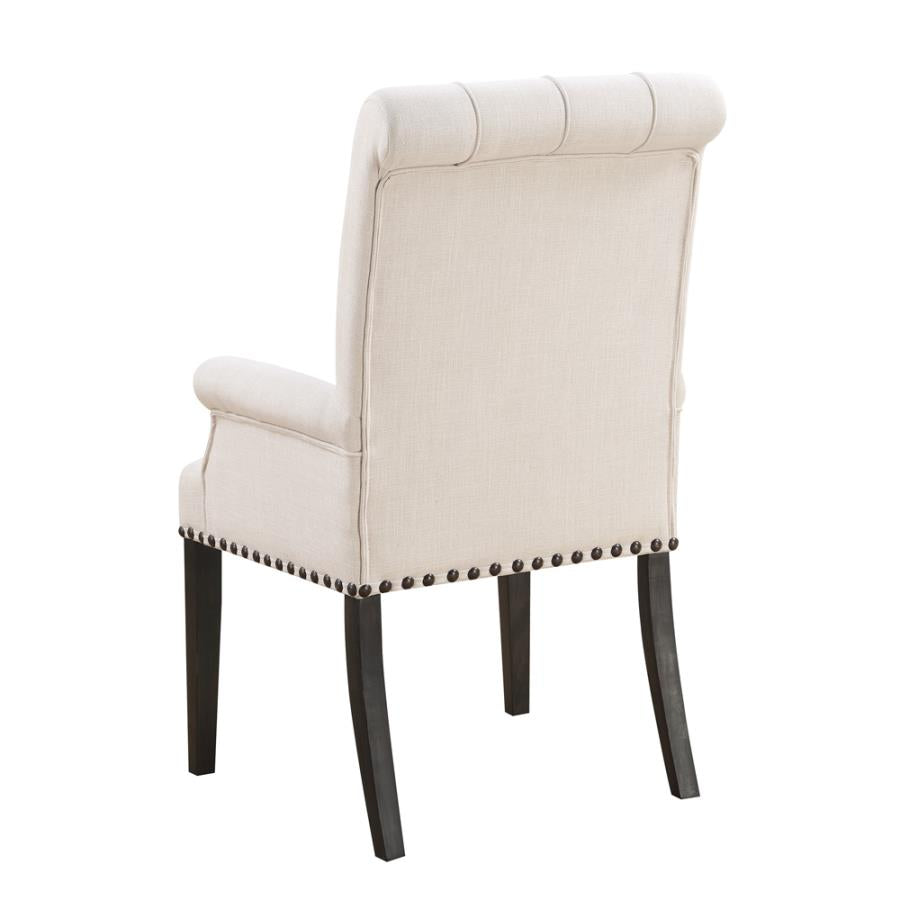 Phelps Upholstered Arm Chair Beige and Smokey Black_4