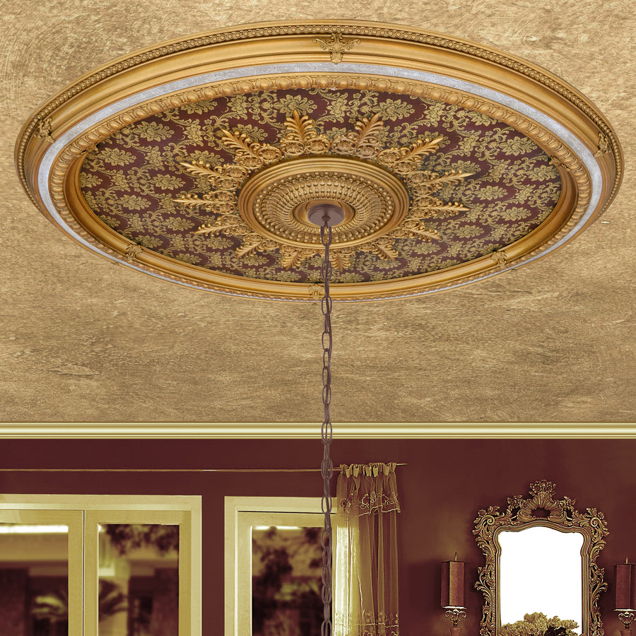 Brocade Oval Chandelier Ceiling Medallion 79 inches_0