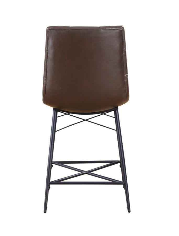 Upholstered Tufted Counter Height Stools Brown (Set of 2)_4