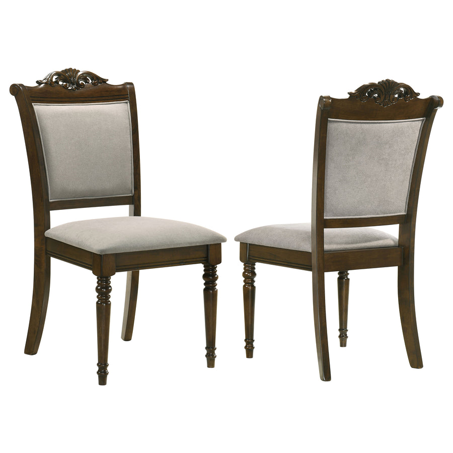 Willowbrook Upholstered Dining Side Chair Grey and Chestnut (Set of 2)_0