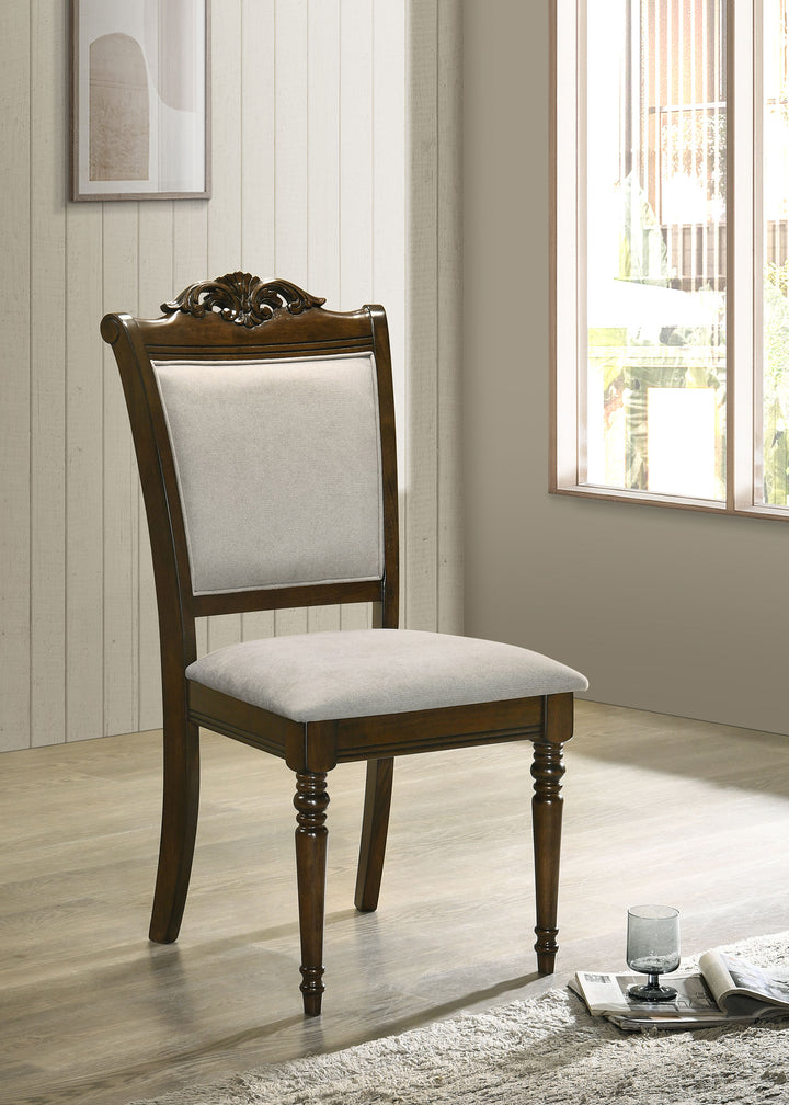 Willowbrook Upholstered Dining Side Chair Grey and Chestnut (Set of 2)_1