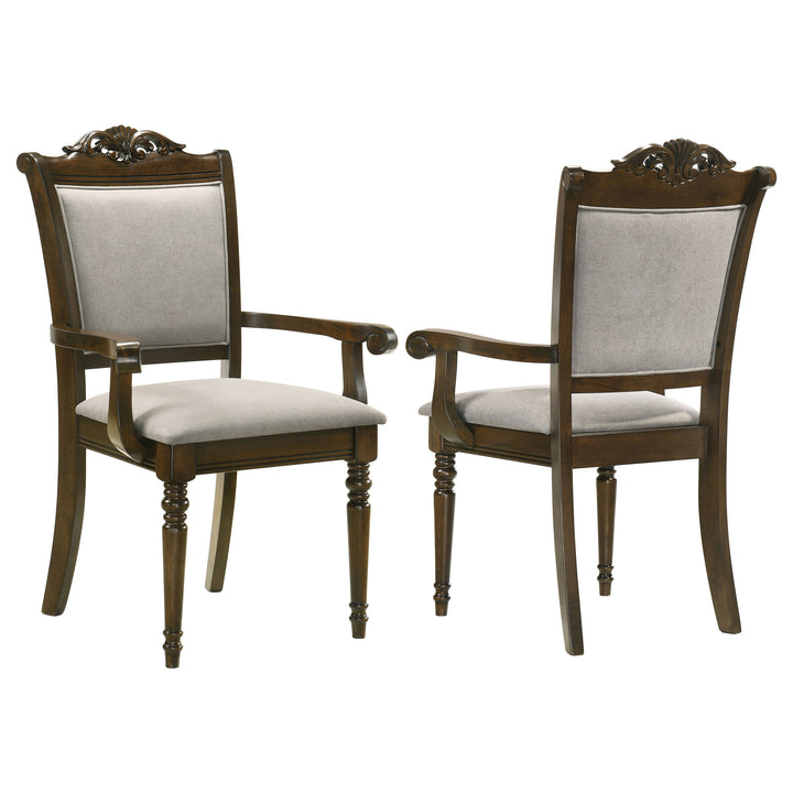 Willowbrook Upholstered Dining Armchair Grey and Chestnut (Set of 2) _0