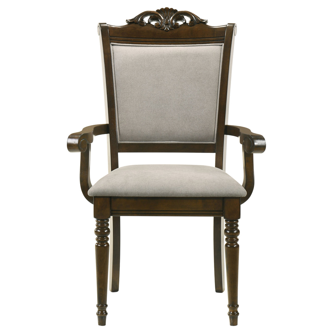 Willowbrook Upholstered Dining Armchair Grey and Chestnut (Set of 2) _3