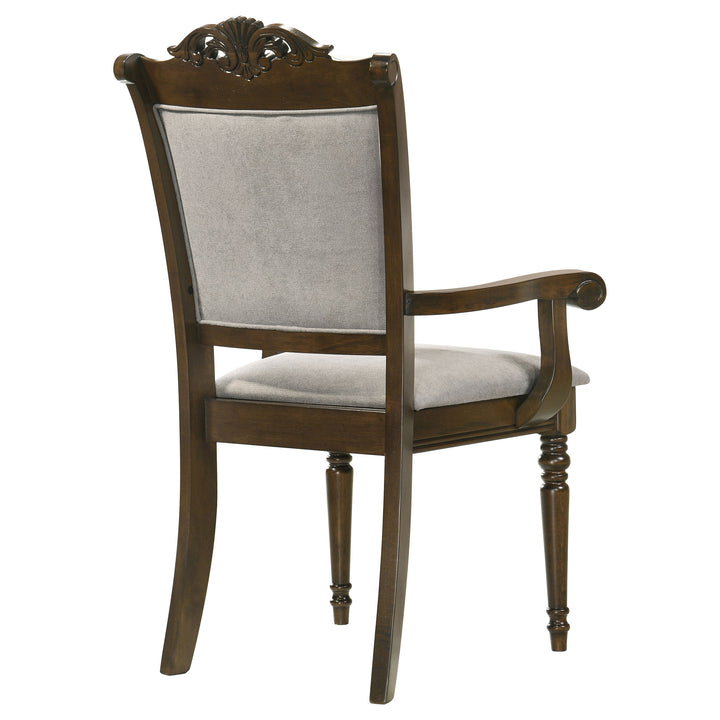 Willowbrook Upholstered Dining Armchair Grey and Chestnut (Set of 2) _8