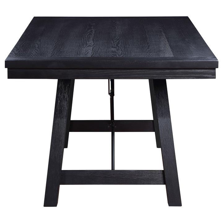 Newport 5-piece Rectangular Trestle Table Dining Set Black_3