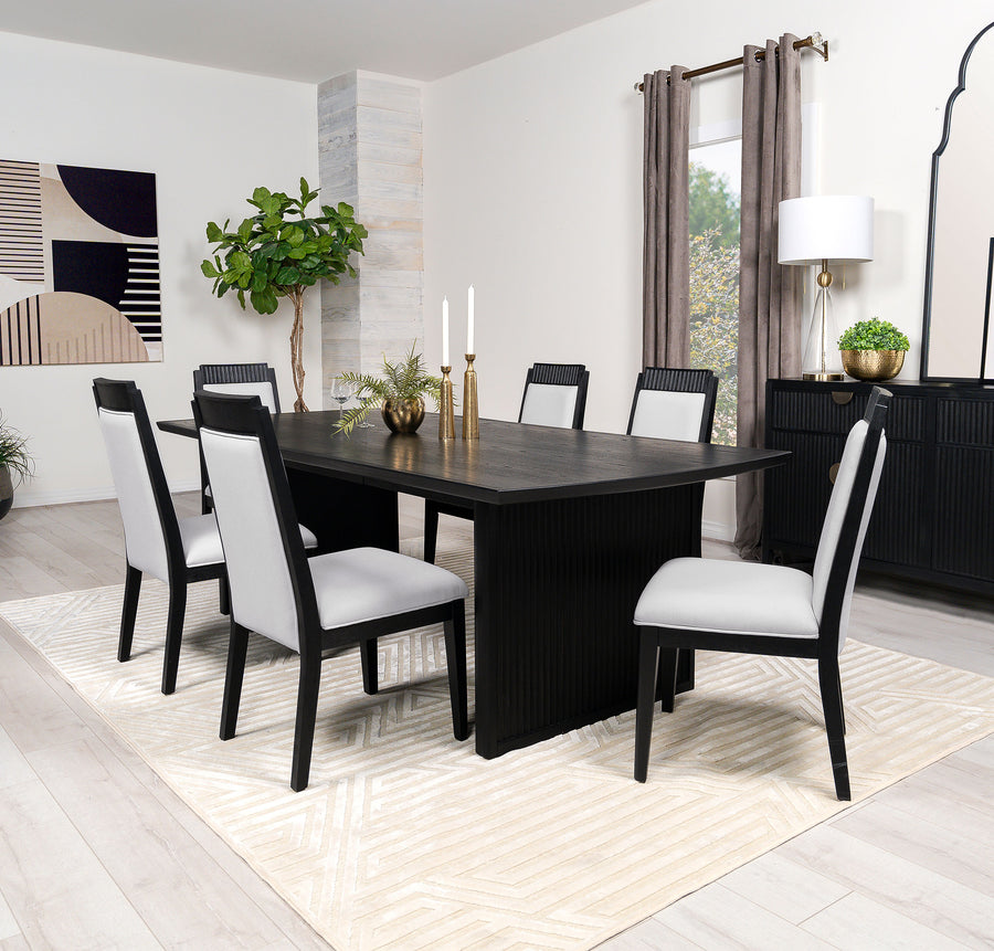 Brookmead 7-piece Rectangular Dining Set with 18" Removable Extension Leaf Black_0