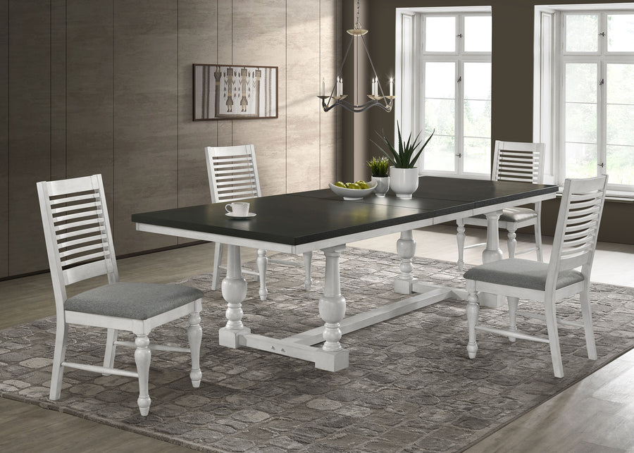 Aventine 5-piece Rectangular Dining Set Charcoal and Vintage Chalk_0