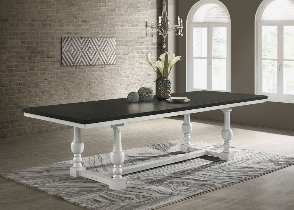 Aventine Rectangular Dining Table with Extension Leaf Charcoal and Vintage Chalk_1