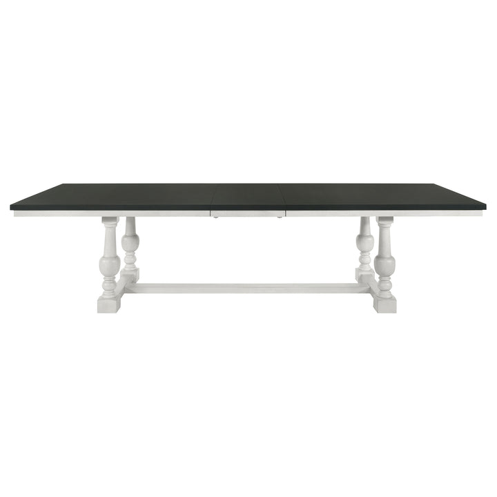 Aventine Rectangular Dining Table with Extension Leaf Charcoal and Vintage Chalk_2