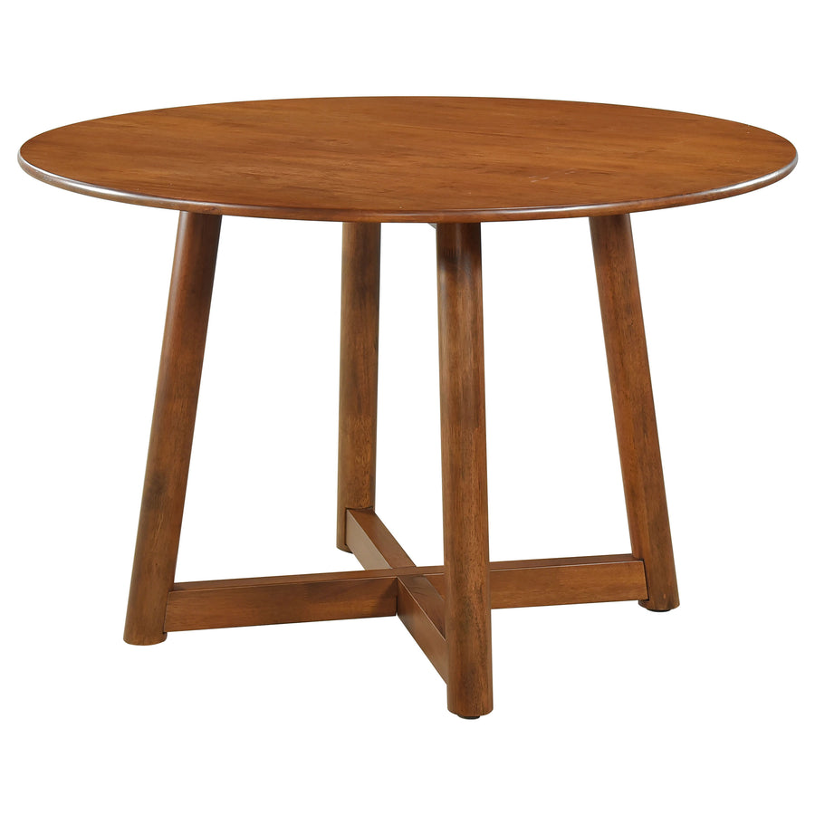 Dinah Round Solid Wood Dining Table Walnut_0