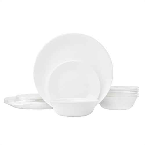 Livingware White Frost 18pc Round Dinnerware Set_0