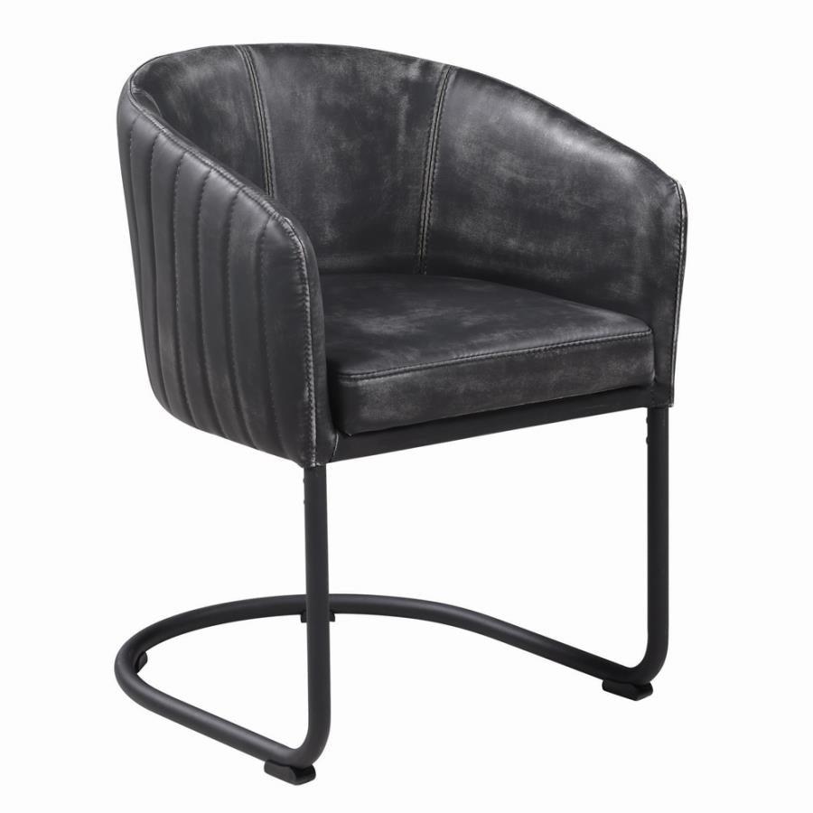 Aviano Upholstered Dining Chair Anthracite and Matte Black_0