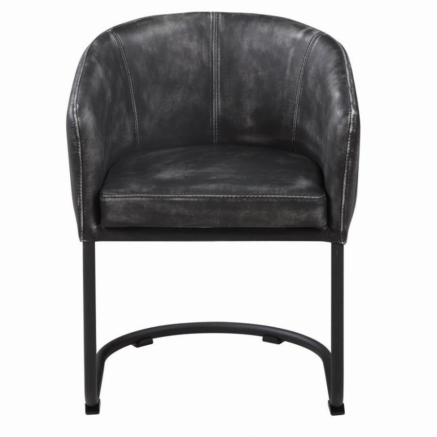 Aviano Upholstered Dining Chair Anthracite and Matte Black_1