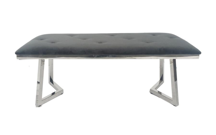 Beaufort Upholstered Tufted Bench Dark Grey_0