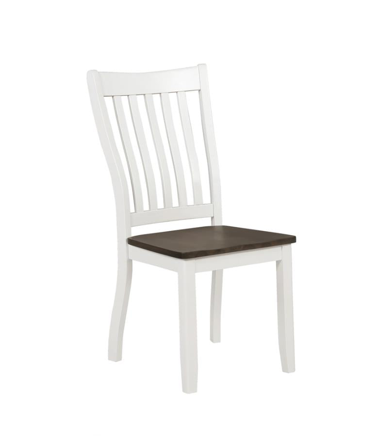Kingman Slat Back Dining Chairs Espresso and White (Set of 2)_0