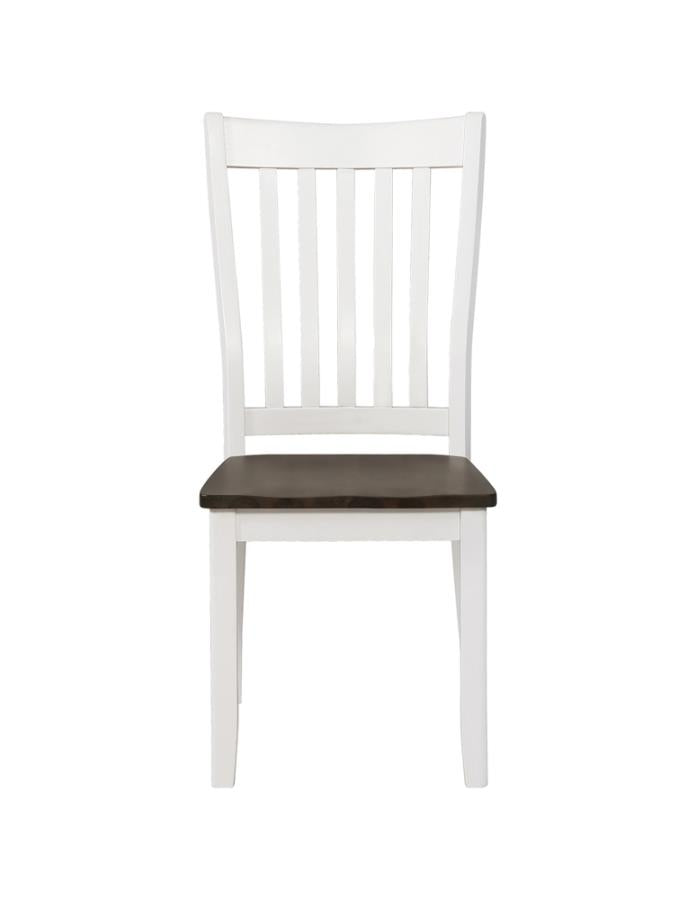 Kingman Slat Back Dining Chairs Espresso and White (Set of 2)_1