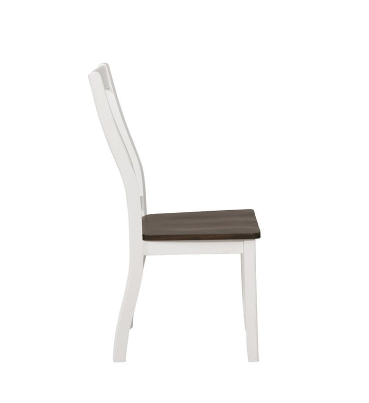 Kingman Slat Back Dining Chairs Espresso and White (Set of 2)_3