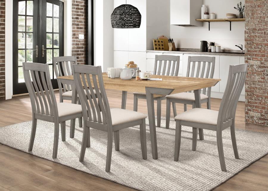 Nogales 5-piece Rectangle Dining Set Acacia and Coastal Grey_0