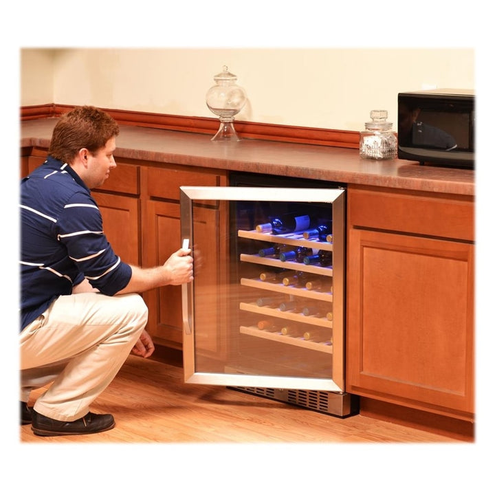 NewAir - 24" Built-In 52 Bottle Compressor Wine Fridge with Precision Digital Thermostat - Stainless steel_3