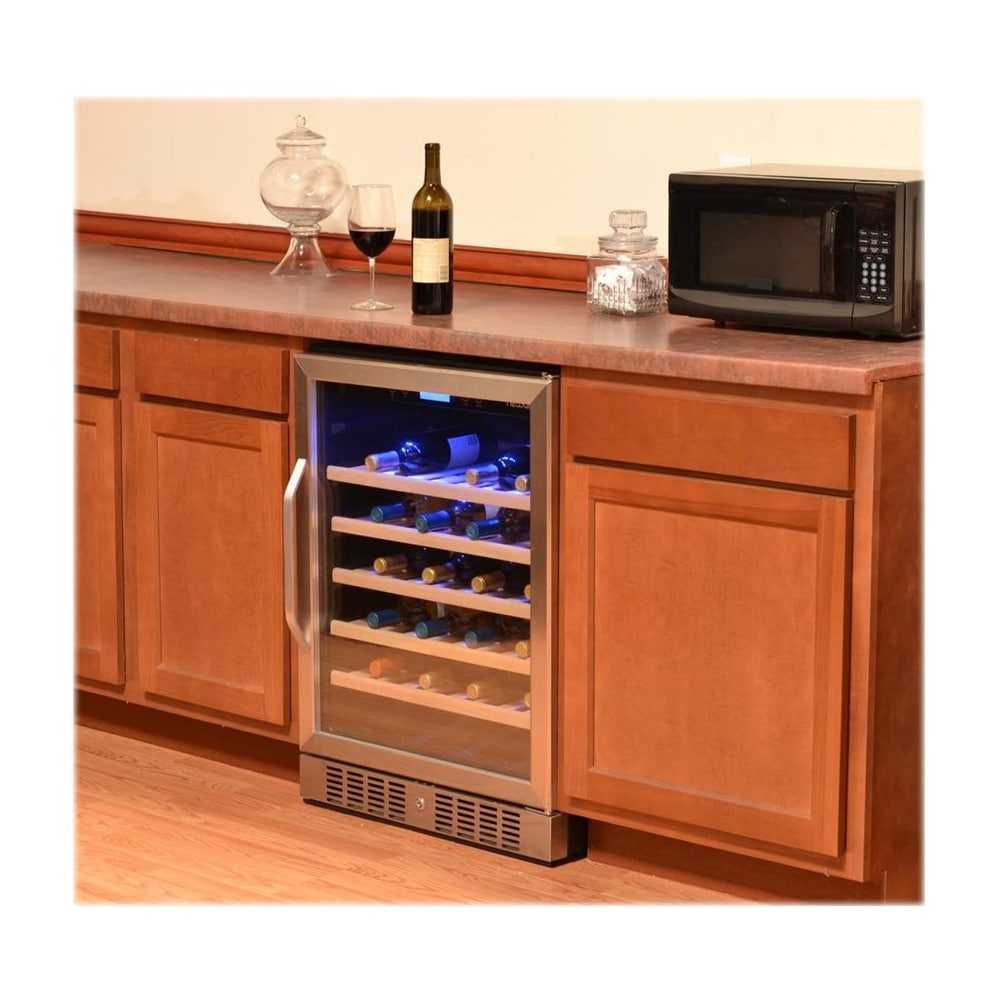 NewAir - 24" Built-In 52 Bottle Compressor Wine Fridge with Precision Digital Thermostat - Stainless steel_2