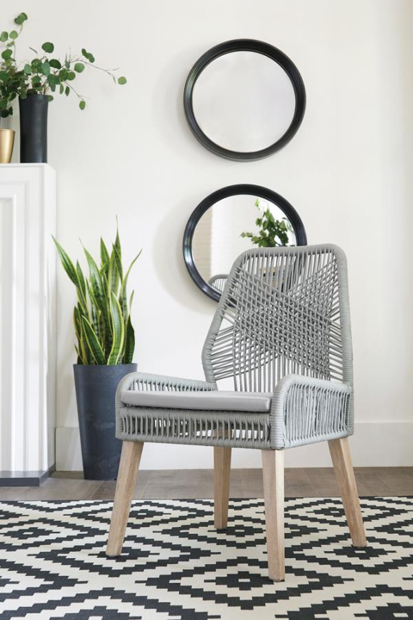 Woven Back Side Chairs Grey (Set of 2)_0