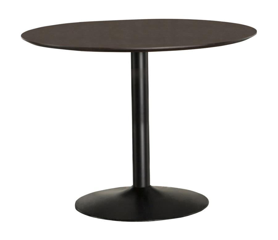 Clora Round Dining Table Walnut and Black_1