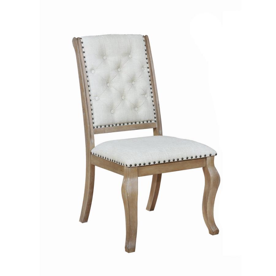 Brockway Cove Tufted Side Chairs Cream and Barley Brown (Set of 2)_0