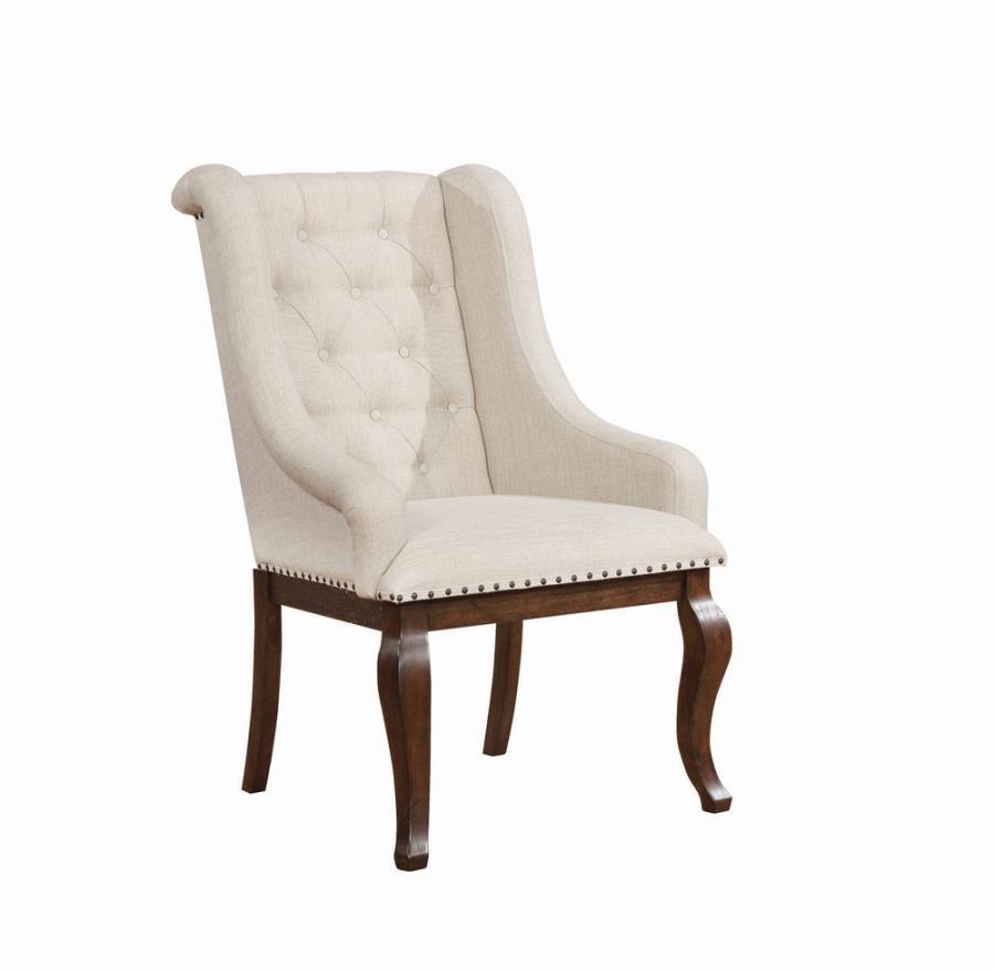 Brockway Cove Tufted Arm Chairs Cream and Antique Java (Set of 2)_0