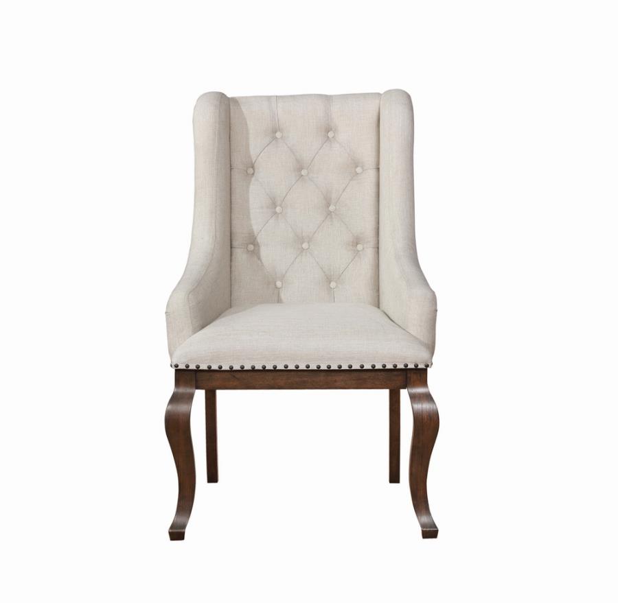 Brockway Cove Tufted Arm Chairs Cream and Antique Java (Set of 2)_1