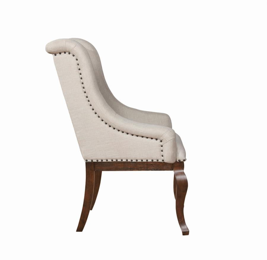 Brockway Cove Tufted Arm Chairs Cream and Antique Java (Set of 2)_2