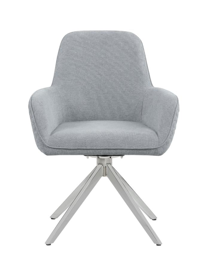 Abby Flare Arm Side Chair Light Grey and Chrome_1