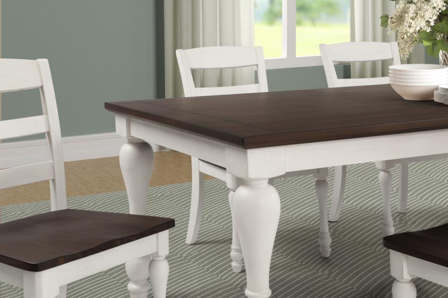 Madelyn Dining Table with Extension Leaf Dark Cocoa and Coastal White_1